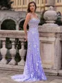 Noble Sheath Sweetheart Appliques Lace Sweep Train Tulle Corset Prom Dress