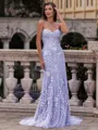 Noble Sheath Sweetheart Appliques Lace Sweep Train Tulle Corset Prom Dress