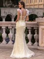 Graceful Sheath Square Appliques Lace Sweep Train Lace Corset Prom Dress