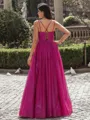 Exquisite A-line V-Neck Pleated Floor-Length Prom Dress