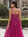 Exquisite A-line V-Neck Pleated Floor-Length Prom Dress