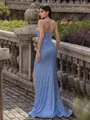 Mesmerizing Sheath Spaghetti Straps Pleated Sweep Train Corset Prom Dress