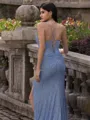 Mesmerizing Sheath Spaghetti Straps Pleated Sweep Train Corset Prom Dress