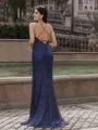 Aristocratic Sheath Spaghetti Straps Pleated Sweep Train Prom Dress