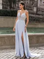 Extravagant A-line V-Neck Appliques Lace Sweep Train Chiffon Corset Prom Dress