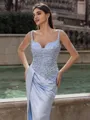 Unforgettable Sheath Straps Pleated Court Train Prom Dress