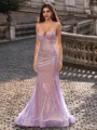 Glamorous Sheath V-Neck Pleated Sweep Train Prom Dress