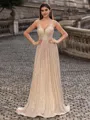 Perfect A-line V-Neck Floor-Length Prom Dress