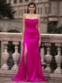 Exquisite Sheath Straight Appliques Lace Sweep Train Corset Prom Dress