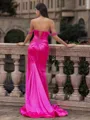 Stunning Sheath Off-the-Shoulder Appliques Lace Sweep Train Corset Prom Dress