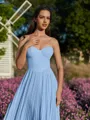 Tasteful A-line Sweetheart Pleated Ankle-Length Chiffon Prom Dress