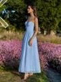 Tasteful A-line Sweetheart Pleated Ankle-Length Chiffon Prom Dress