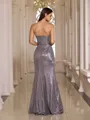 Gracious Sheath Sweetheart Pleated Floor-Length Sequins Prom Dress