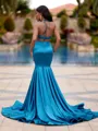 Splendid Mermaid Halter Beading Court Train Prom Dress
