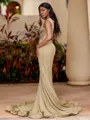 Mesmerizing Mermaid Scoop Beading Sweep Train Jersey Prom Dress