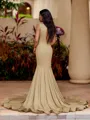 Mesmerizing Mermaid Scoop Beading Sweep Train Jersey Prom Dress