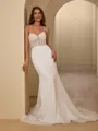 Trendy Sheath/Column Spaghetti Straps Court Train Corset Wedding Dress