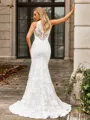 Elegant Sheath Scoop Sweep Train Lace Wedding Dress