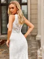 Elegant Sheath Scoop Sweep Train Lace Wedding Dress