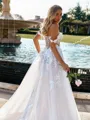 Timeless A-line Sweetheart Appliques Lace Chapel Train Tulle Corset Wedding Dress