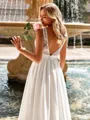 Stunning A-line V-Neck Sequin Court Train 30D Chiffon Wedding Dress