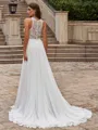 Hot A-Line/Princess Chiffon Lace Scoop Sleeveless Sweep/Brush Train Wedding Dresses