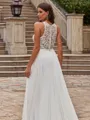 Hot A-Line/Princess Chiffon Lace Scoop Sleeveless Sweep/Brush Train Wedding Dresses