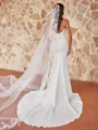 Stunning Sheath/Column Stretch Crepe Ruched Spaghetti Straps Sleeveless Court Train Wedding Dresses