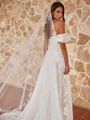Breathtaking A-Line/Princess Ruched One-Shoulder Sleeveless Sweep/Brush Train Wedding Dresses