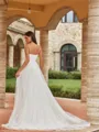 Mesmerizing A-Line/Princess Ruffles Spaghetti Straps Sleeveless Court Train Wedding Dresses