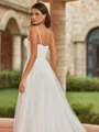 Mesmerizing A-Line/Princess Ruffles Spaghetti Straps Sleeveless Court Train Wedding Dresses