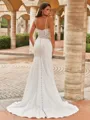 Fashion-forward Sheath/Column Stretch Crepe Lace V-Neck Sleeveless Sweep/Brush Train Wedding Dresses