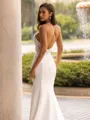 Regal Sheath/Column Stretch Crepe Lace V-Neck Sleeveless Sweep/Brush Train Wedding Dress