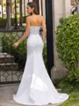 Resplendent Sheath Straight Appliques Lace Sweep Train Satin Wedding Dress