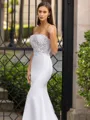 Resplendent Sheath Straight Appliques Lace Sweep Train Satin Wedding Dress