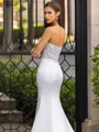 Resplendent Sheath Straight Appliques Lace Sweep Train Satin Wedding Dress