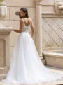 Polished A-Line/Princess Organza Lace Straps Sleeveless Sweep/Brush Train Wedding Dress