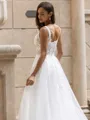 Polished A-Line/Princess Organza Lace Straps Sleeveless Sweep/Brush Train Wedding Dress