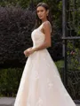 Immaculate A-Line/Princess Lace Applique Scoop Sleeveless Sweep/Brush Train Wedding Dress