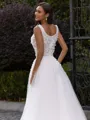 Rhythmic A-Line/Princess Organza Applique Straps Sleeveless Sweep/Brush Train Wedding Dress