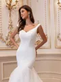 Chic Mermaid V-Neck Chapel Train Organza  Wedding Dress