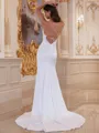 Radiant Sheath V-Neck Court Train  Wedding Dress