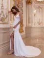 Radiant Sheath V-Neck Court Train  Wedding Dress