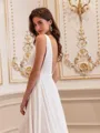 Stunning A-line V-Neck Sweep Train Chiffon Wedding Dress