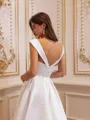 Polished A-line Off-the-Shoulder Court Train Satin Wedding Dress