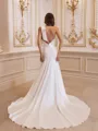 Immaculate Sheath One-Shoulder Bow Chapel Train Charmeuse Wedding Dress