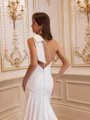 Immaculate Sheath One-Shoulder Bow Chapel Train Charmeuse Wedding Dress