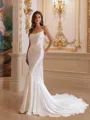 Sophisticated Sheath Spaghetti Straps Court Train Wedding Dress