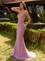 Trendy Sheath V-Neck Appliques Lace Sweep Train Chiffon Bridesmaid Dress
