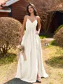 Pretty A-line V-Neck Pleated Floor-Length Chiffon Bridesmaid Dress